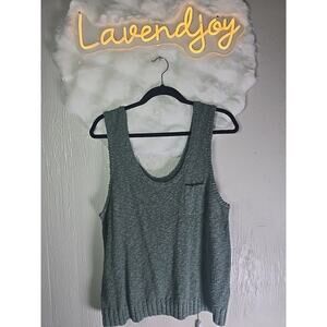 J Crew Knit Sweater Tank Top Womens XL Green Office Fall Winter Cozy Holiday